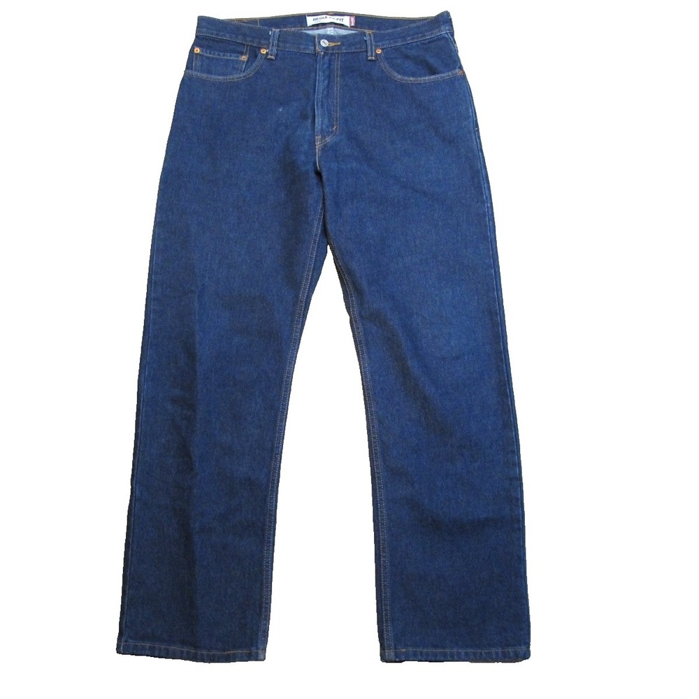 Levi's Blue 505 Regular Fit Straight Denim Dark Wash Jeans Men's Size 36 x 32